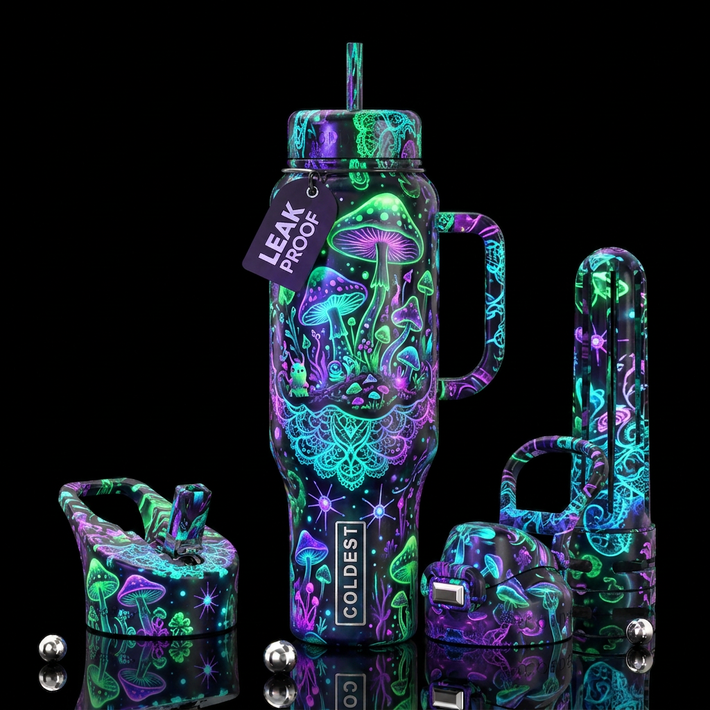 Insane vamp glow in the dark , glossy, trompe-l'œi... water bottle design