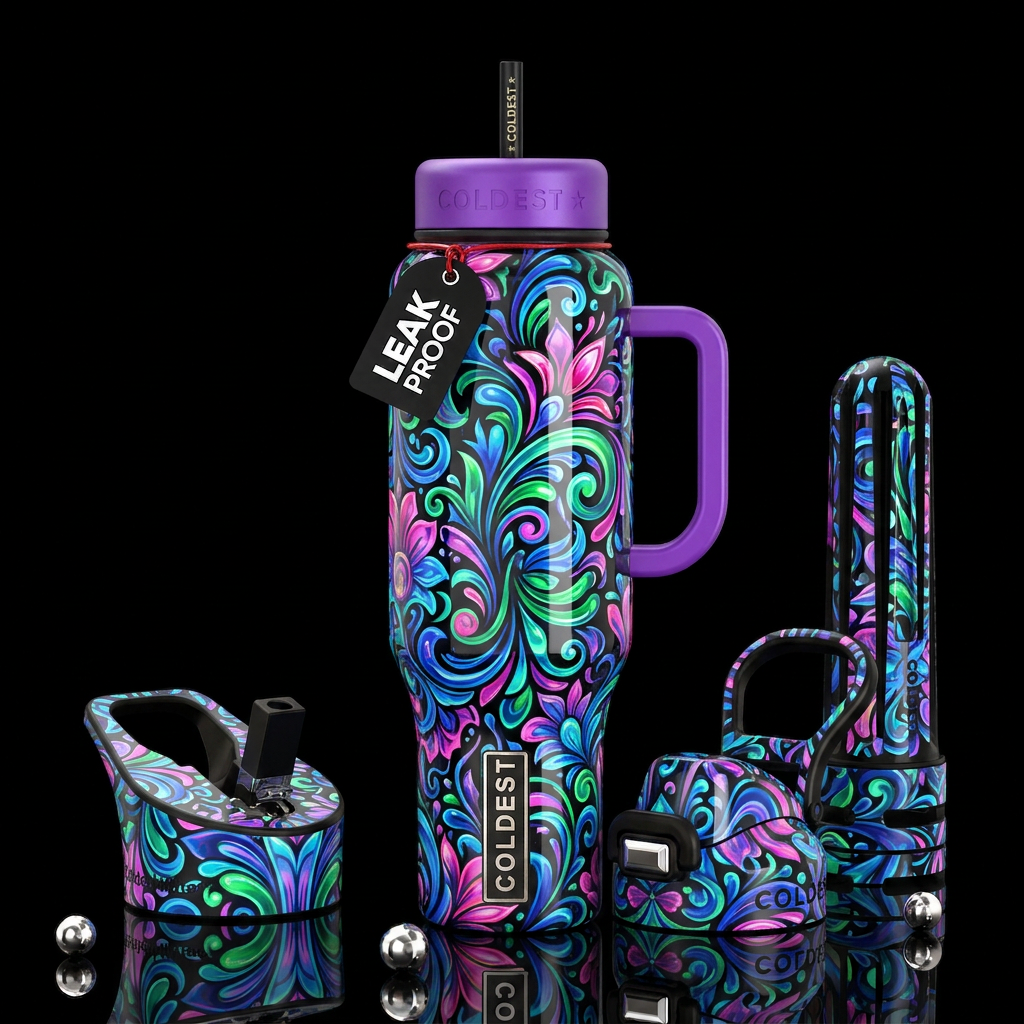 Insane frampy   art glow in the dark, glossy, trom... water bottle design