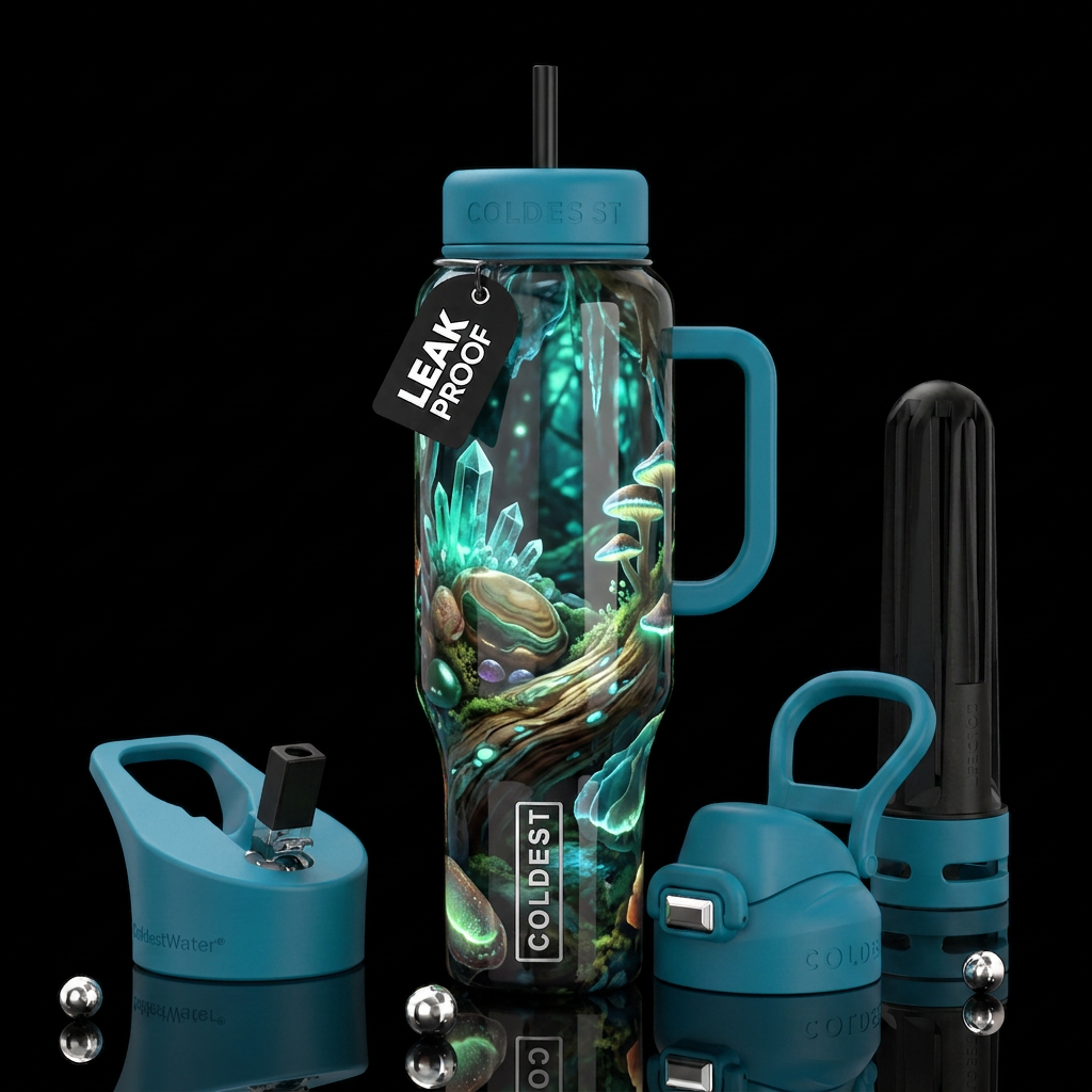 Insane frampy   art glow in the dark, glossy, trom... water bottle design