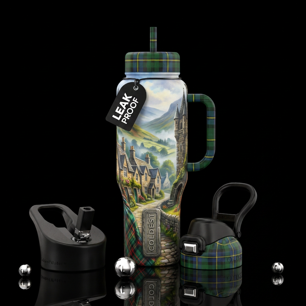 Brigadoon musical, glossy, trompe-l'œil, beautifer... water bottle design