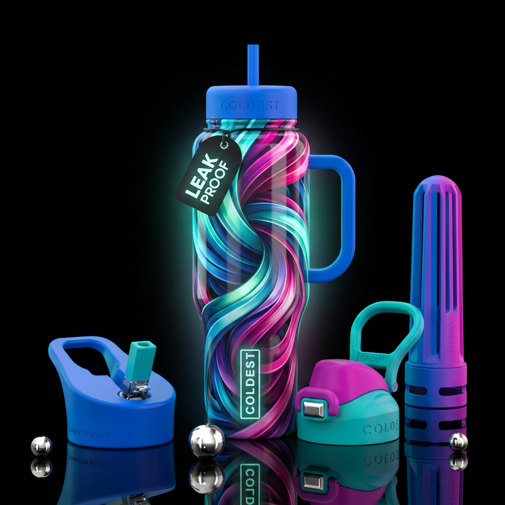 Twisting twisted, glossy, trompe-l'œil, beautifero... water bottle design