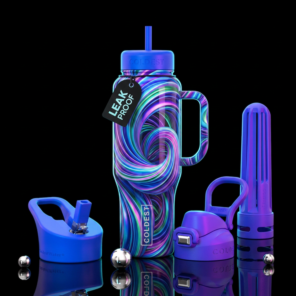 Twisting twisted, glossy, trompe-l'œil, beautifero... water bottle design