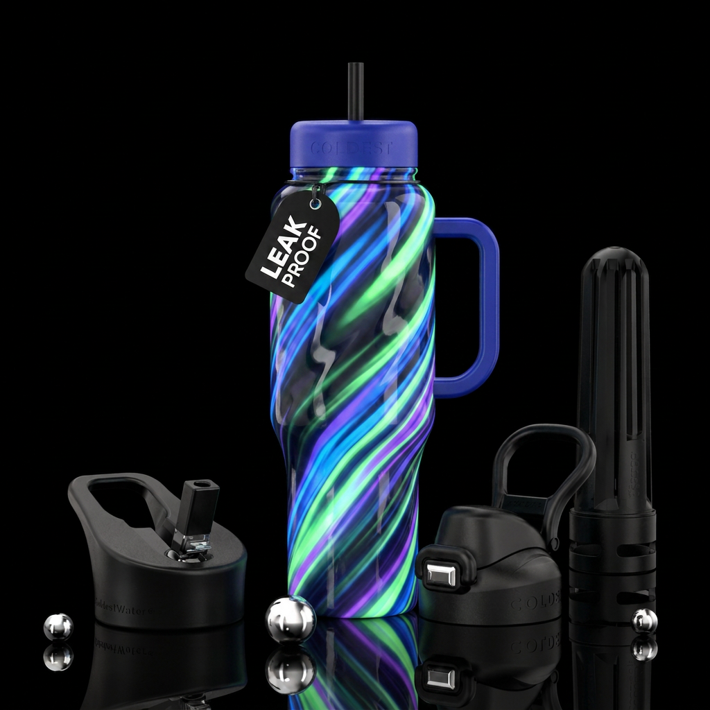 Twisting twisted, glossy, trompe-l'œil, beautifero... water bottle design