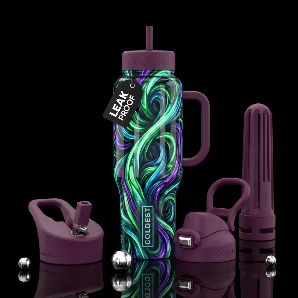 Twisting twisted, glossy, trompe-l'œil, beautifero... water bottle design