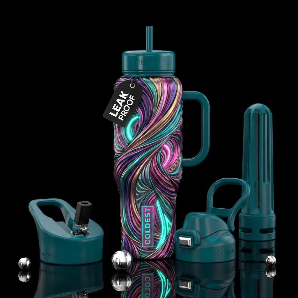 Twisting twisted, glossy, trompe-l'œil, beautifero... water bottle design