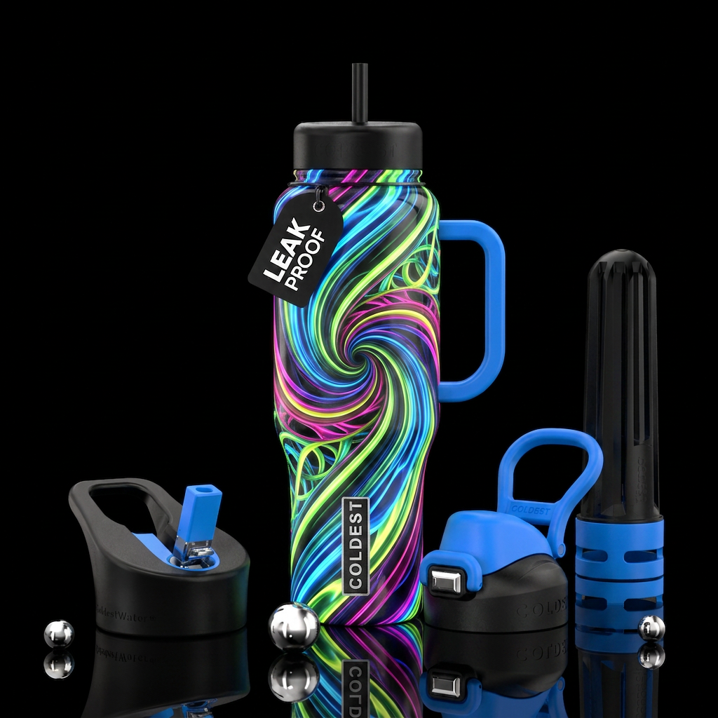 Twisting twisted, glossy, trompe-l'œil, beautifero... water bottle design