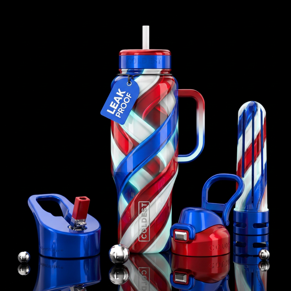 Twisting twisted, glossy, trompe-l'œil, beautifero... water bottle design