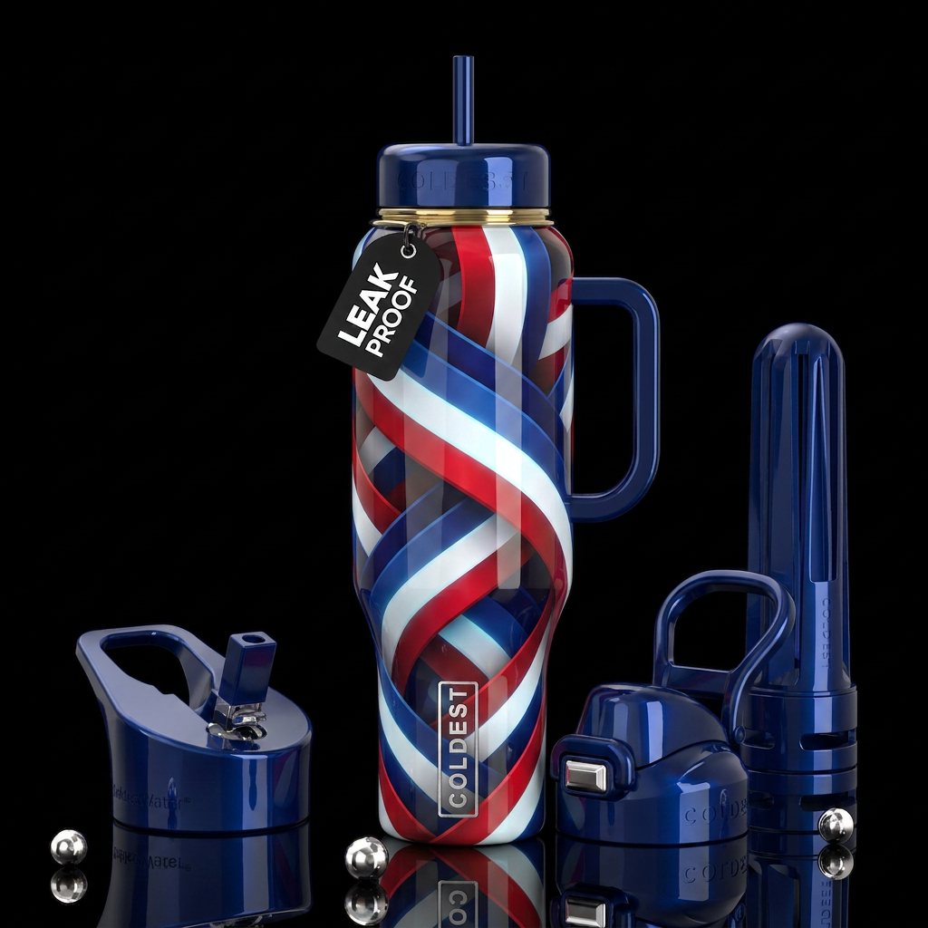 Twisting twisted, glossy, trompe-l'œil, beautifero... water bottle design
