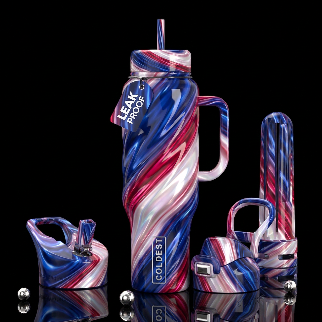 Twisting twisted, glossy, trompe-l'œil, beautifero... water bottle design