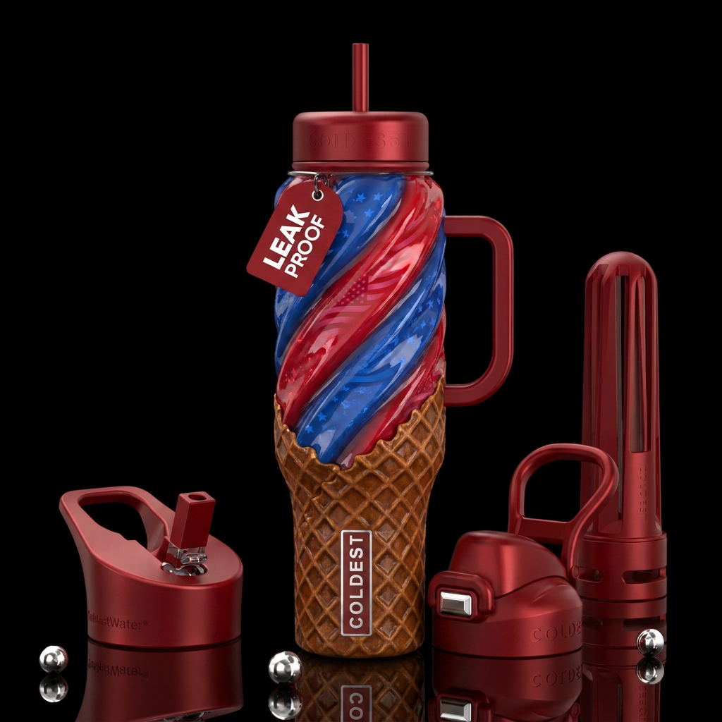 Twisting twisted, glossy, trompe-l'œil, beautifero... water bottle design