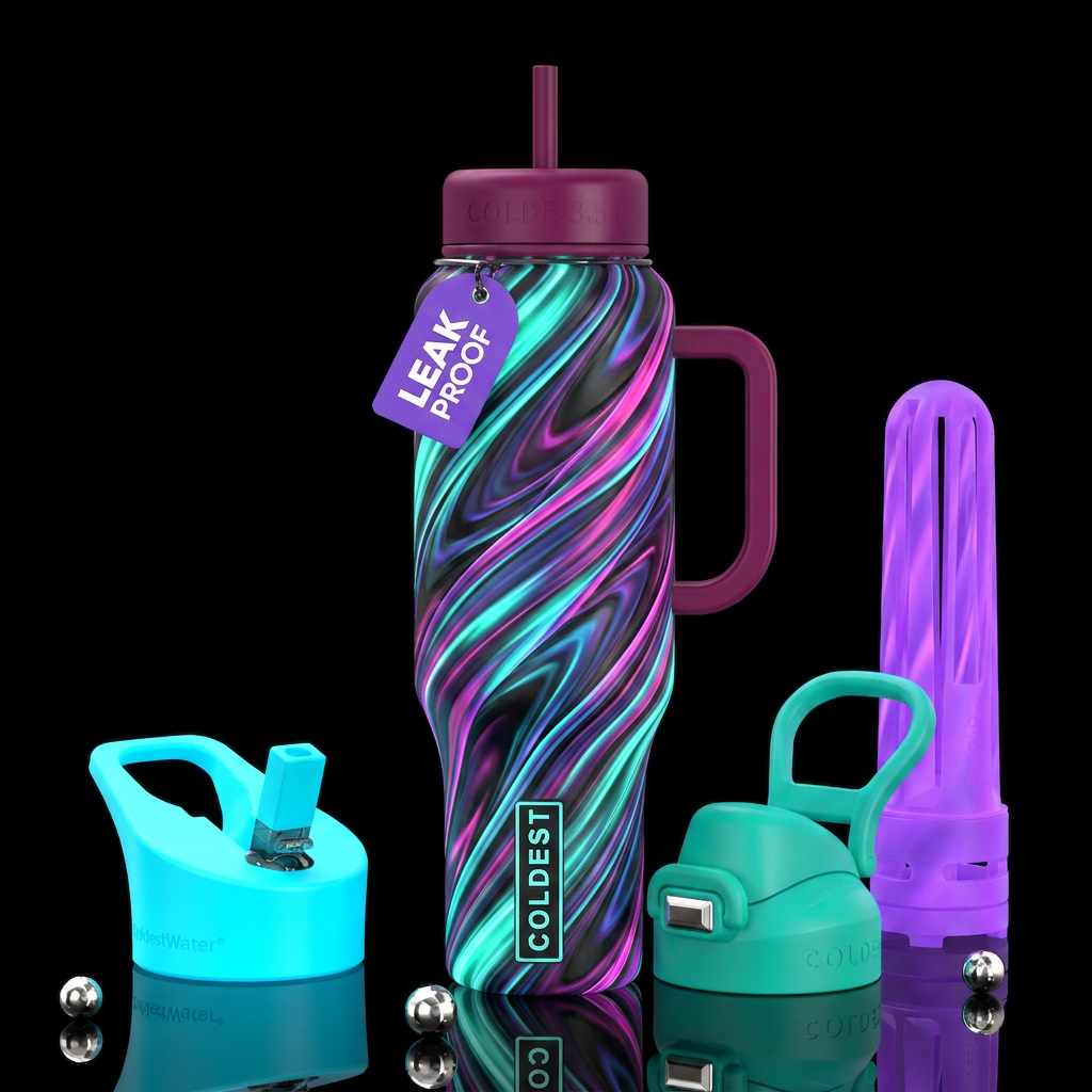 Twisting twisted, glossy, trompe-l'œil, beautifero... water bottle design