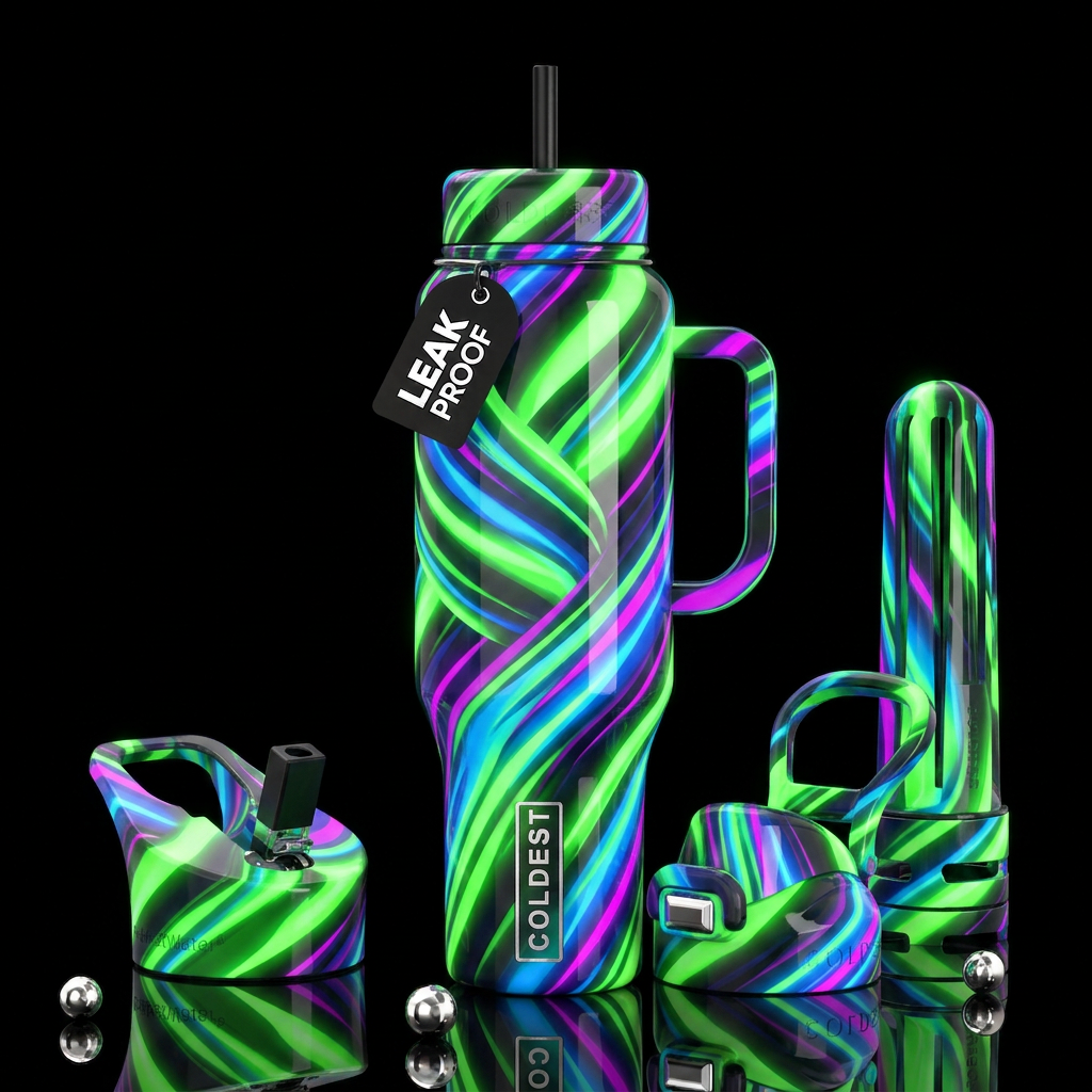 Twisting twisted, glossy, trompe-l'œil, beautifero... water bottle design