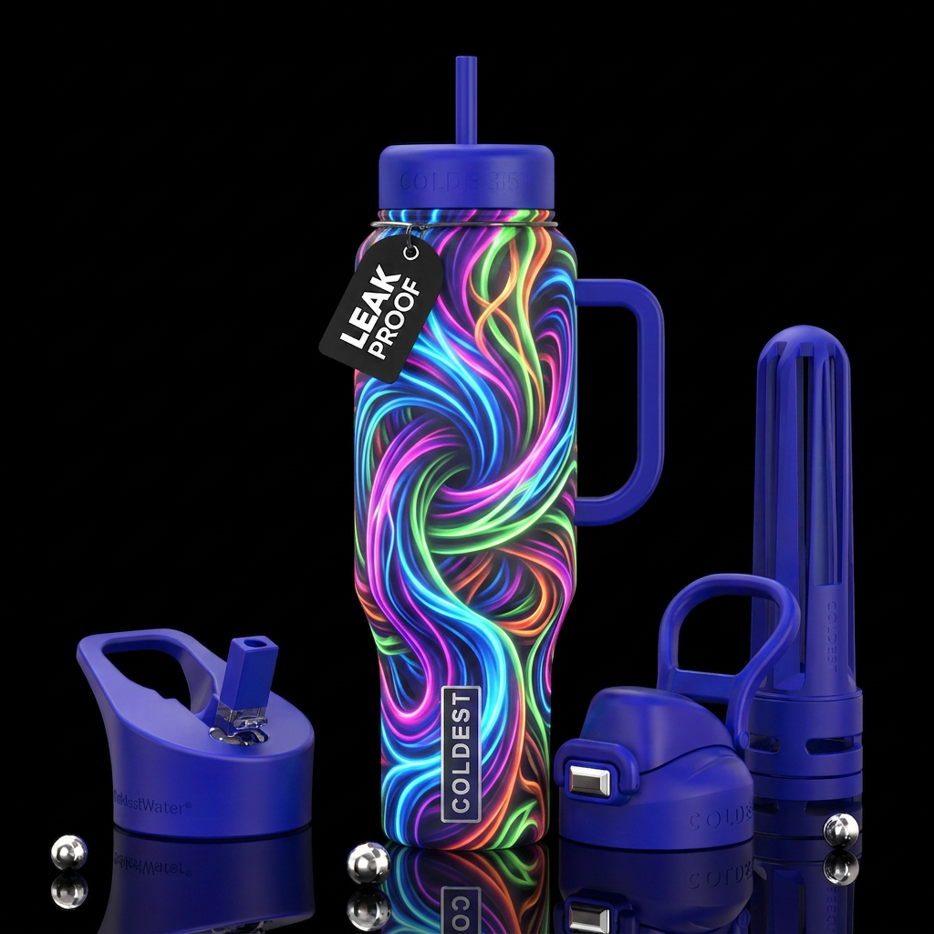 Twisting twisted, glossy, trompe-l'œil, beautifero... water bottle design