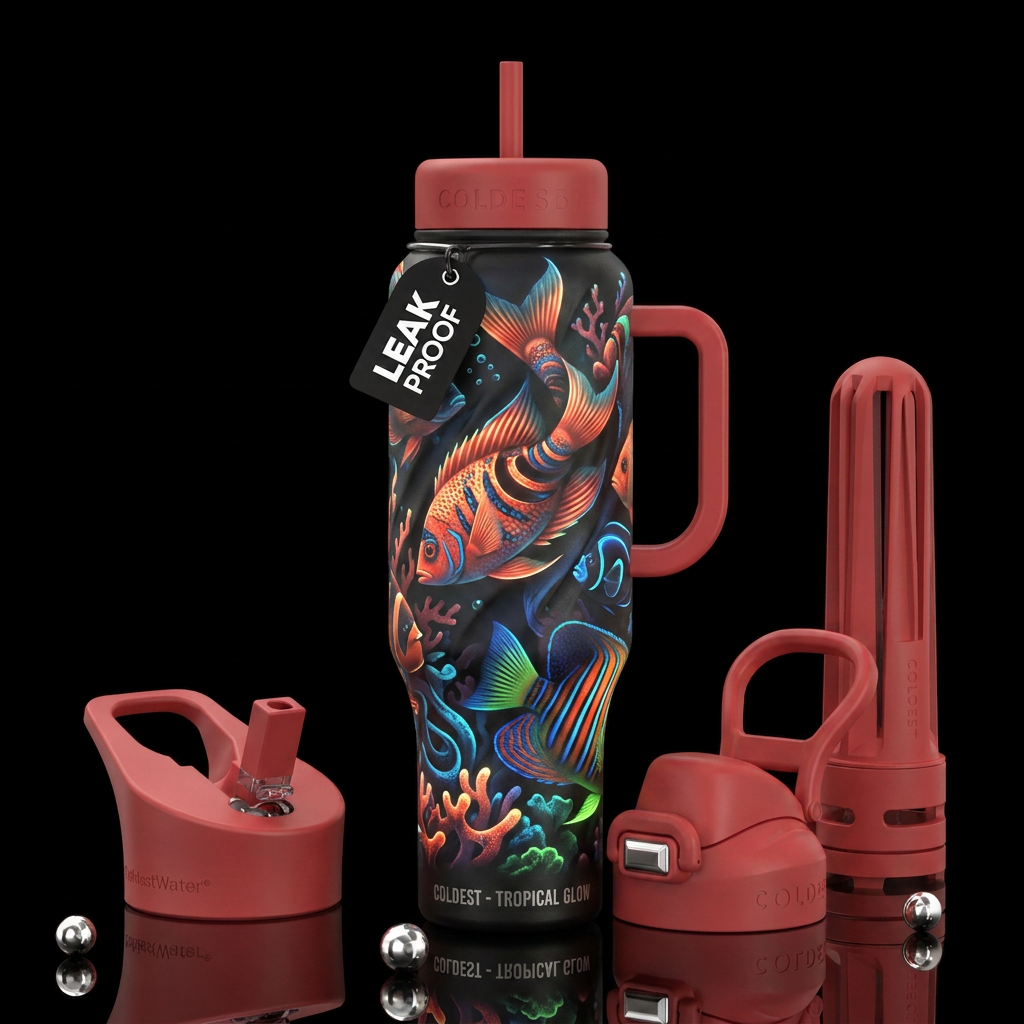 Twisting twisted, glossy, trompe-l'œil, beautifero... water bottle design