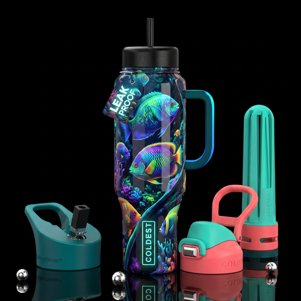 Twisting twisted, glossy, trompe-l'œil, beautifero... water bottle design