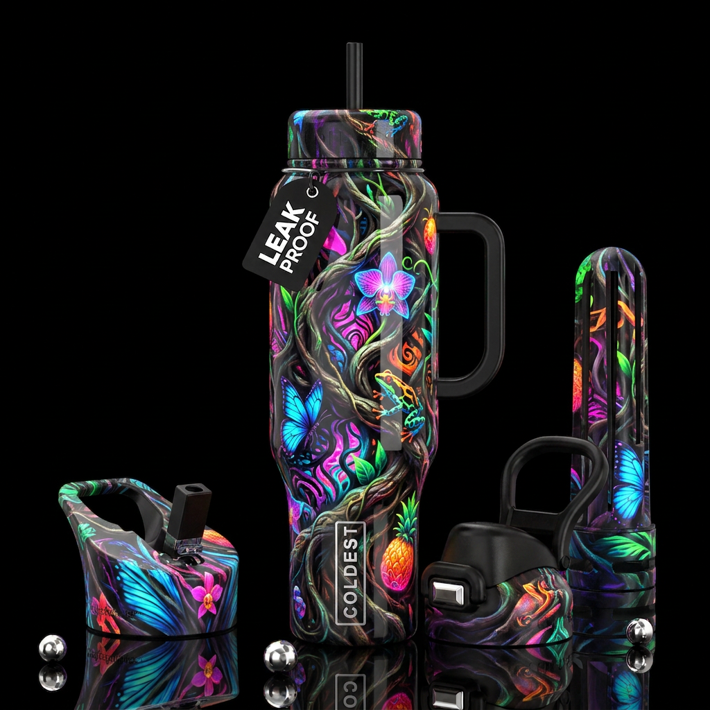 Twisting twisted, glossy, trompe-l'œil, beautifero... water bottle design