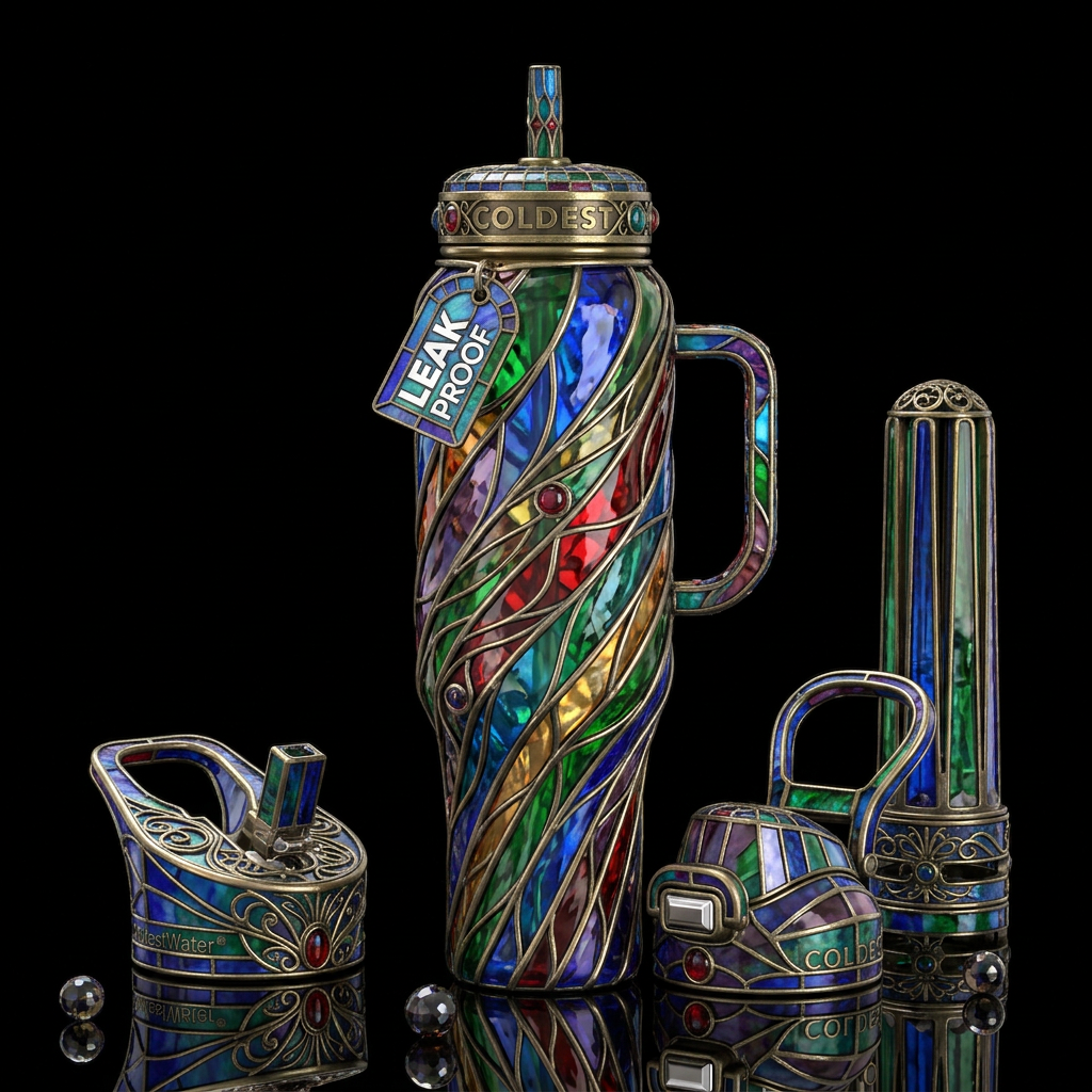 Twisted twisting, glossy, trompe-l'œil,beautiferou... water bottle design