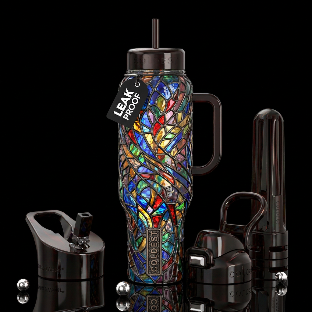 Twisted twisting, glossy, trompe-l'œil,beautiferou... water bottle design