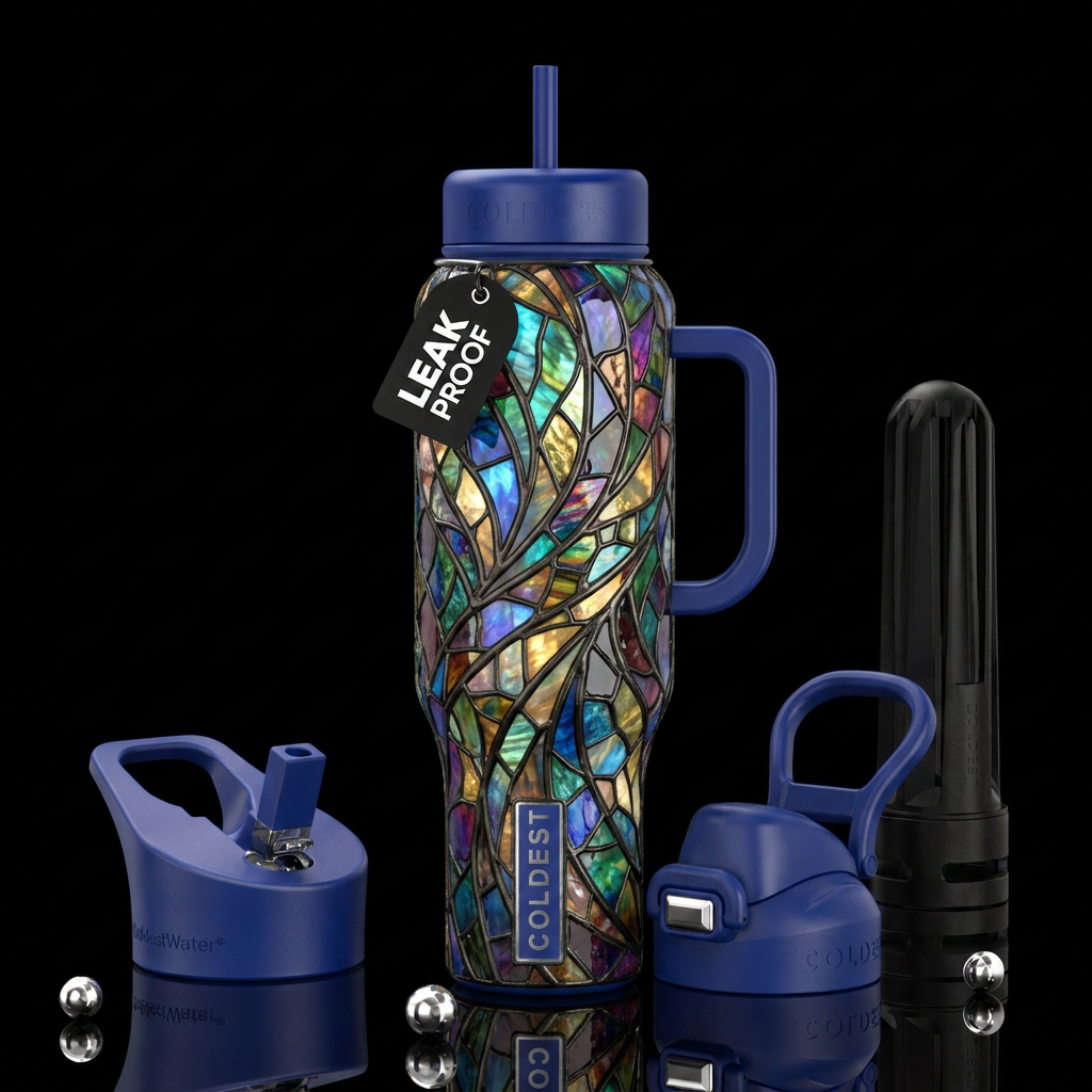 Twisted twisting, glossy, trompe-l'œil,beautiferou... water bottle design