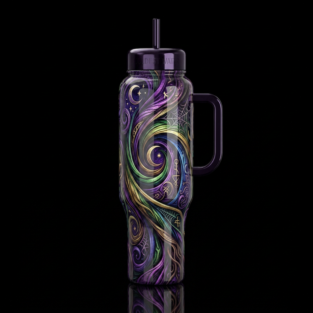 Twisted twisting, glossy, trompe-l'œil,beautiferou... water bottle design