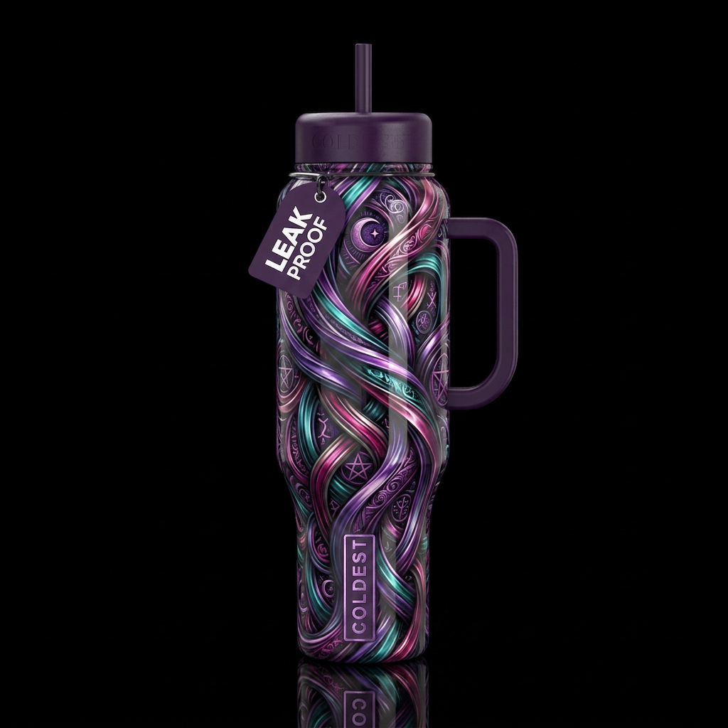 Twisted twisting, glossy, trompe-l'œil,beautiferou... water bottle design