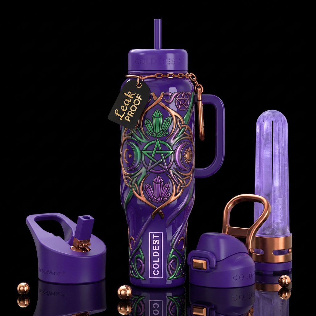 Twisted twisting, glossy, trompe-l'œil,beautiferou... water bottle design
