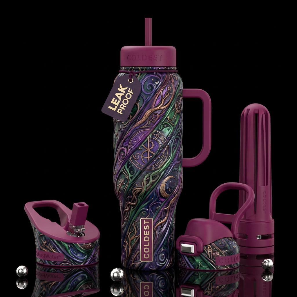 Twisted twisting, glossy, trompe-l'œil,beautiferou... water bottle design