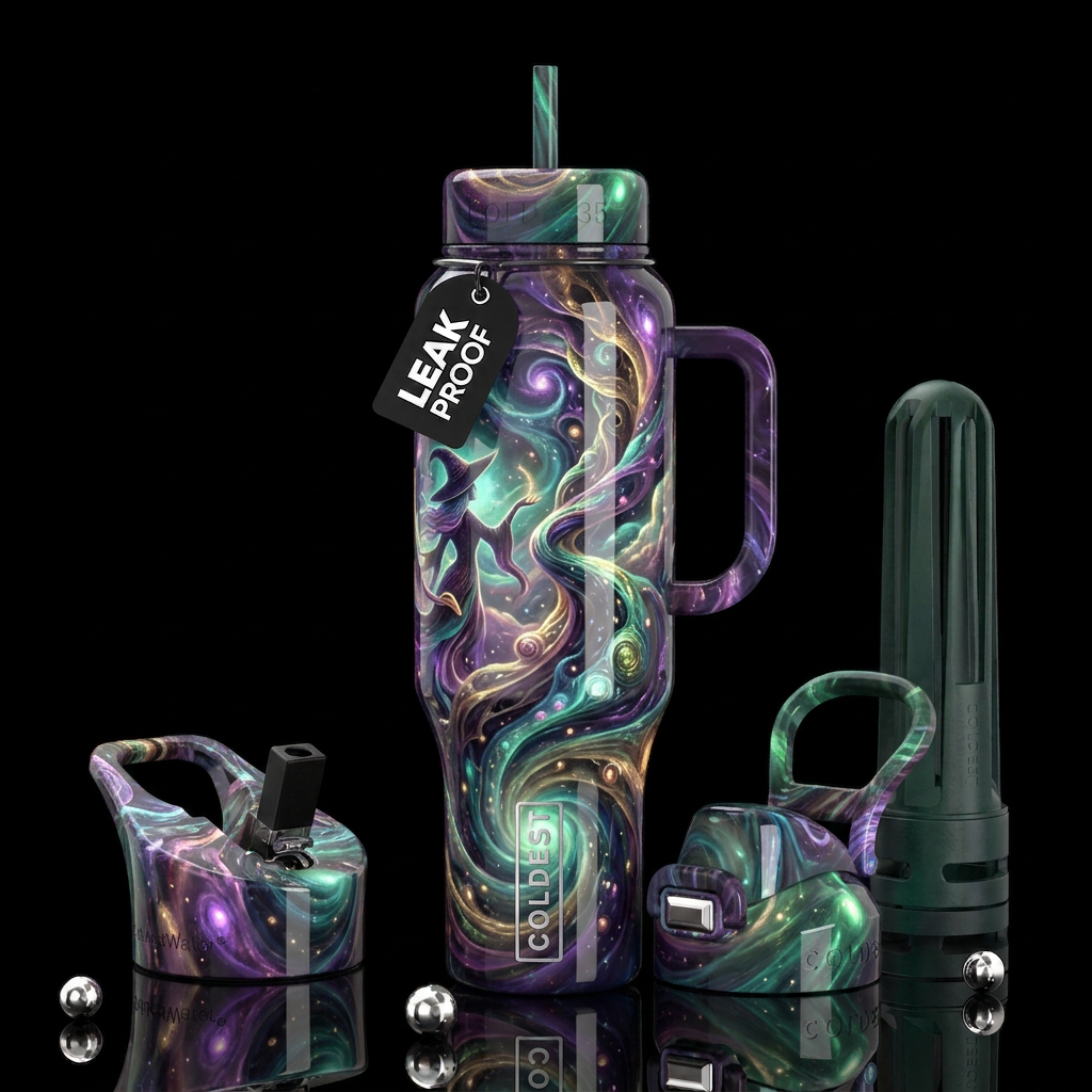 Twisted twisting, glossy, trompe-l'œil,beautiferou... water bottle design