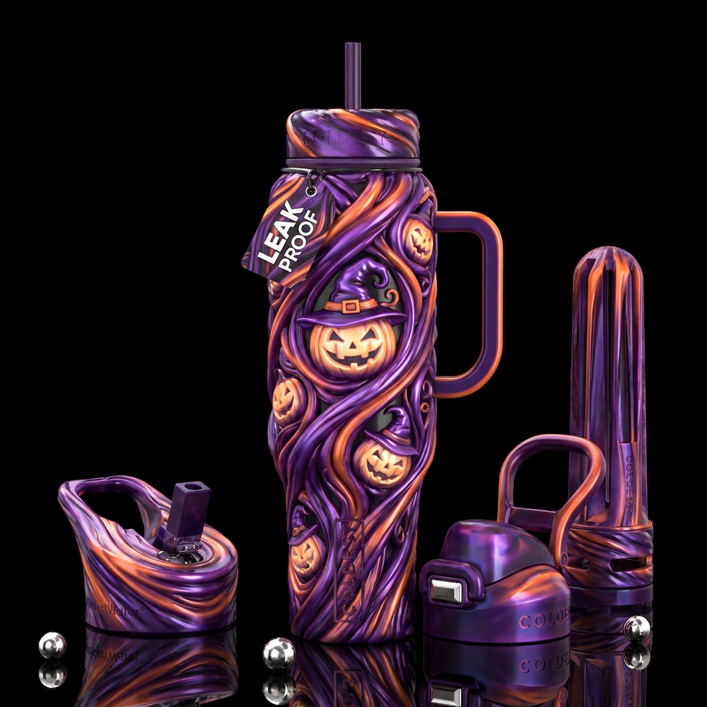 Twisted twisting, glossy, trompe-l'œil,beautiferou... water bottle design