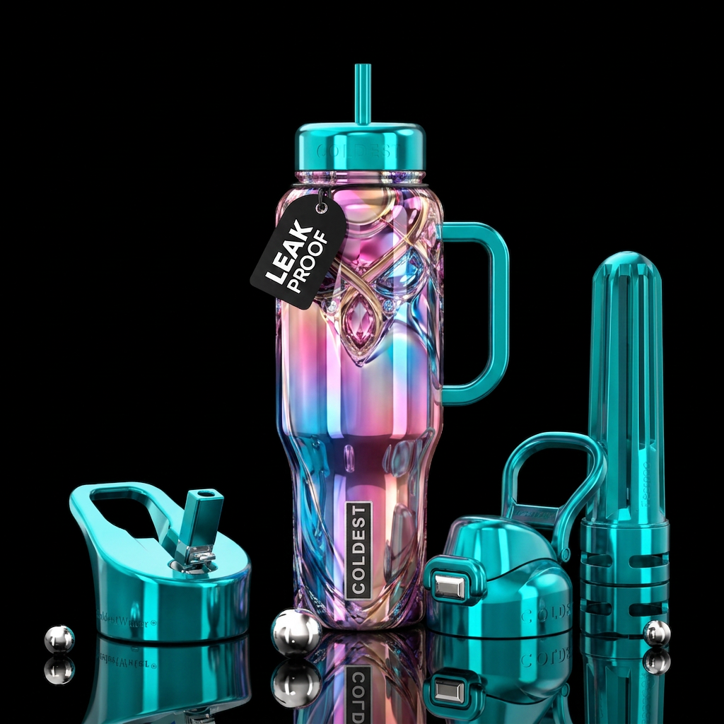 Addictive, delicious, glossy, trompe-l'œil, beauti... water bottle design
