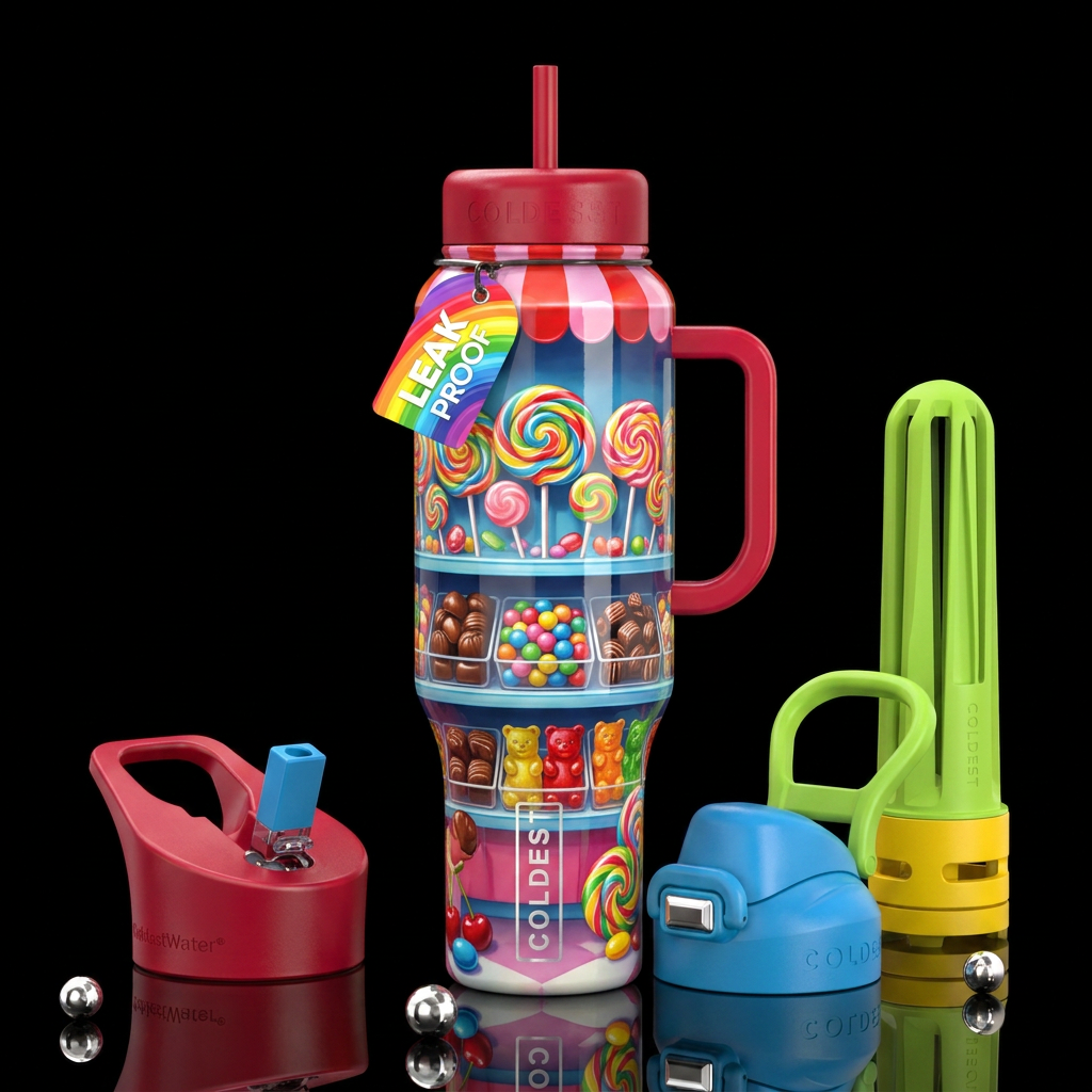 Addictive, delicious, glossy, trompe-l'œil, beauti... water bottle design