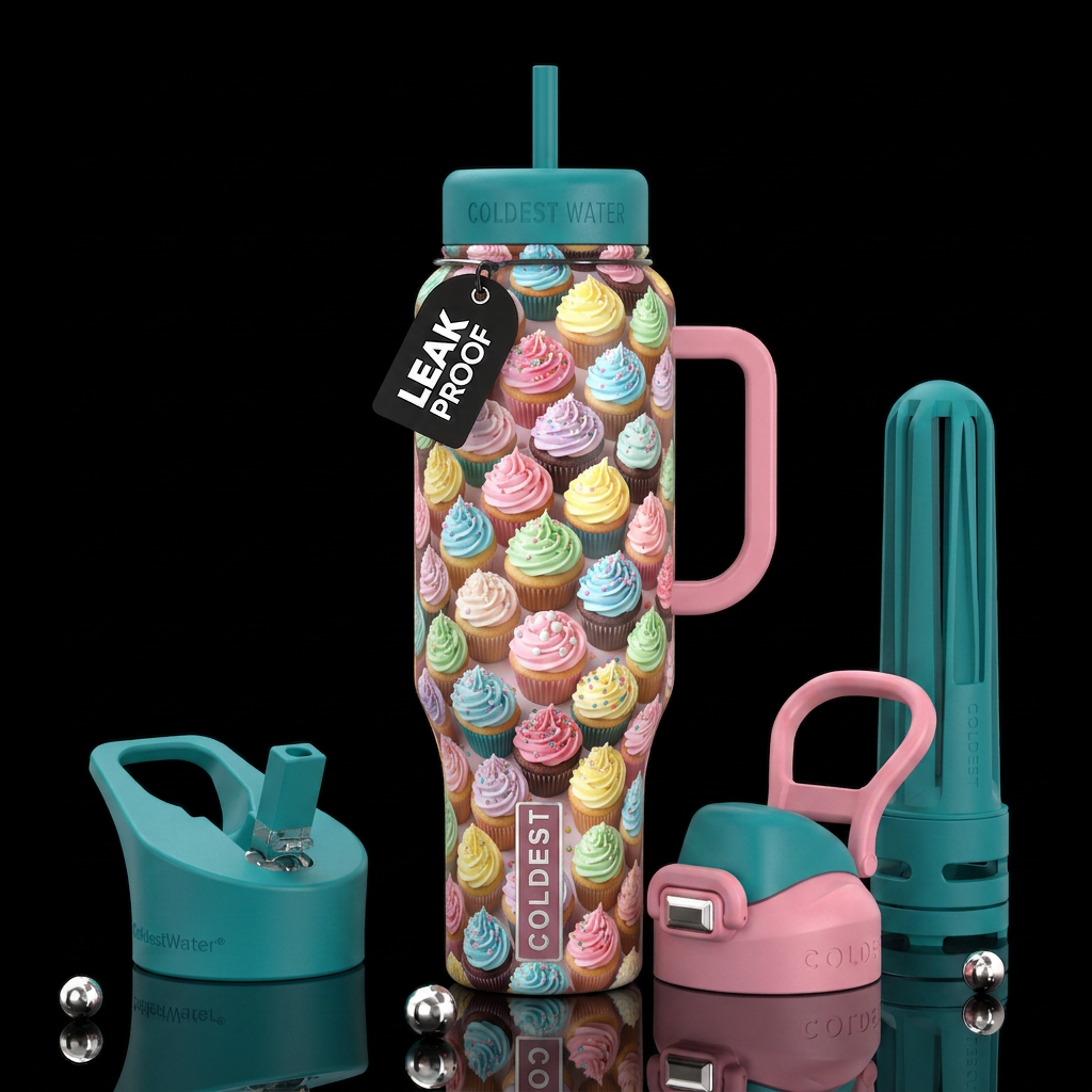 Addictive, delicious, glossy, trompe-l'œil, beauti... water bottle design