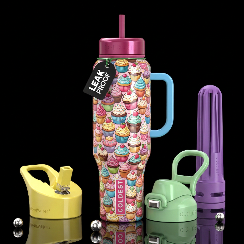 Addictive, delicious, glossy, trompe-l'œil, beauti... water bottle design