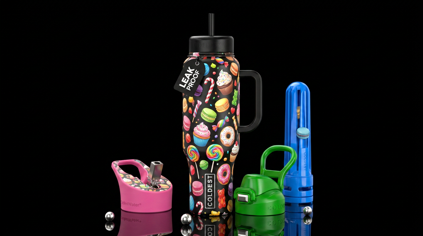 Addictive, delicious, glossy, trompe-l'œil, beauti... water bottle design
