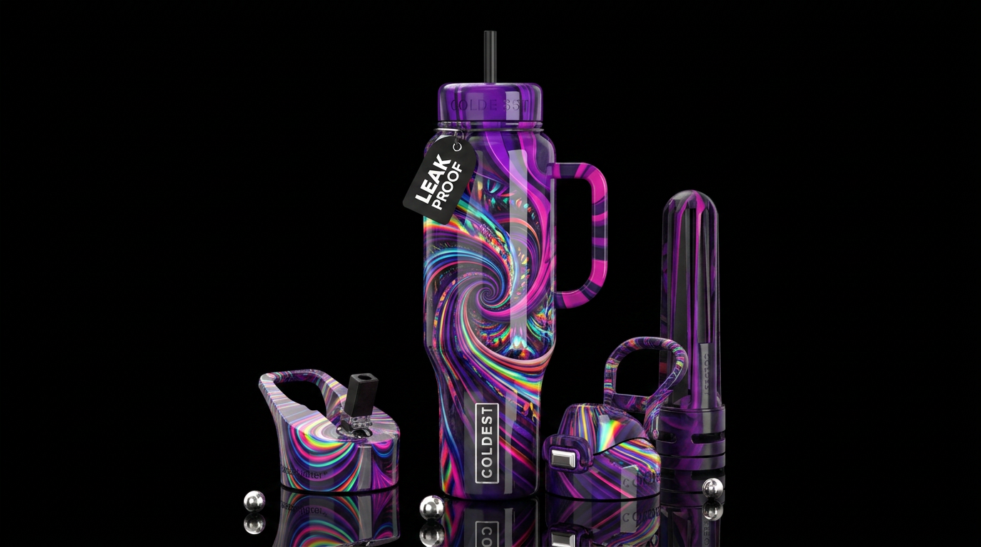 Addictive, glossy, trompe-l'œil, beautiferous, ins... water bottle design