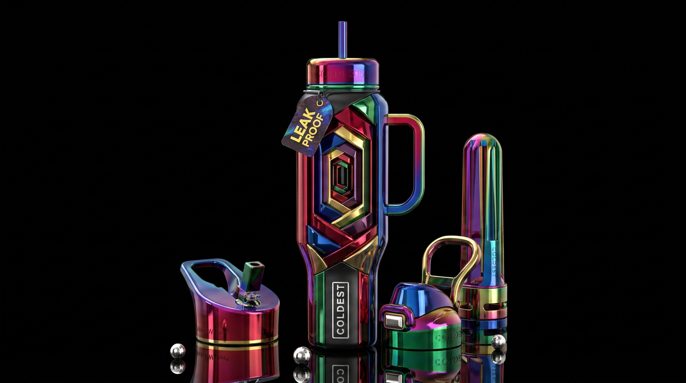 Addictive, glossy, trompe-l'œil, beautiferous, ins... water bottle design