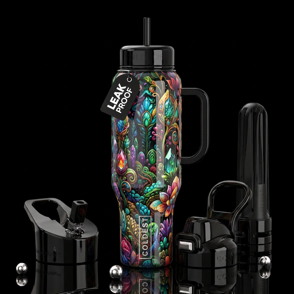 Addictive, glossy, trompe-l'œil, beautiferous, ins... water bottle design