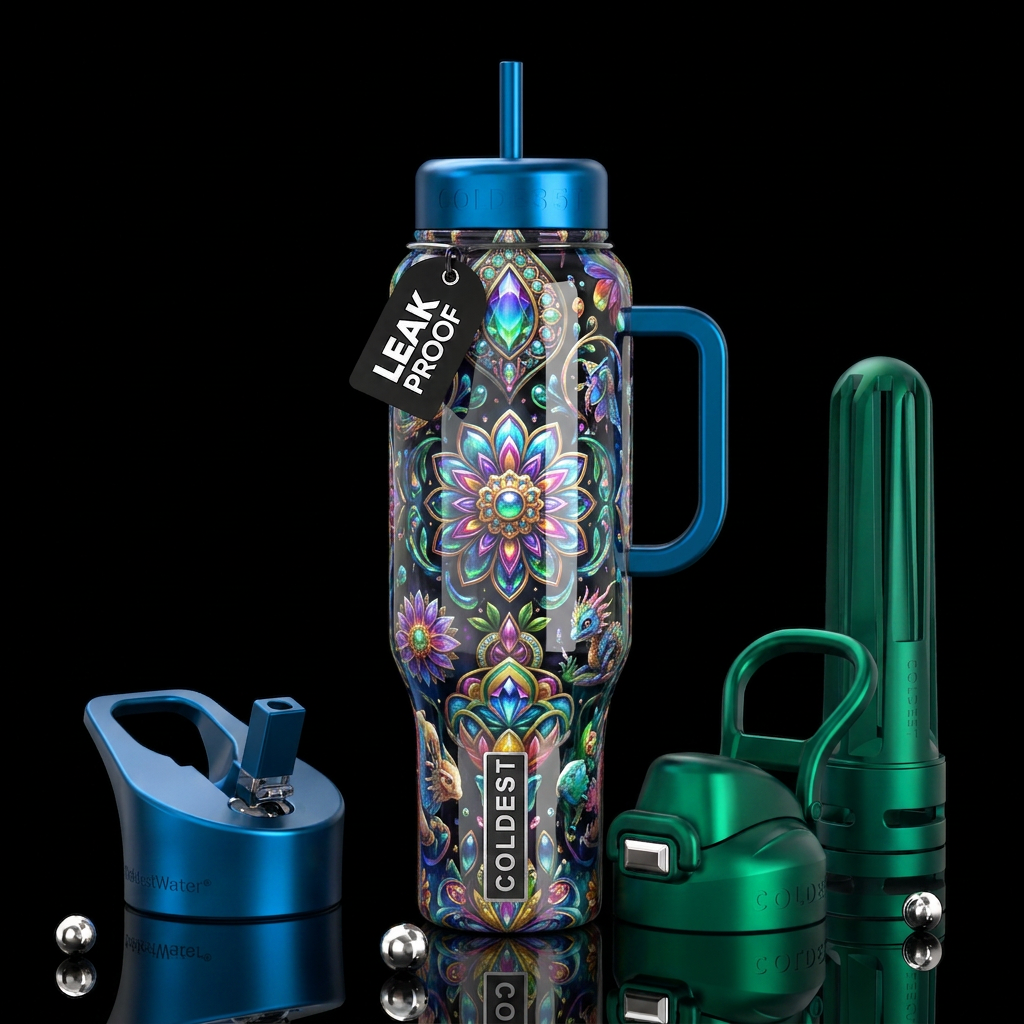 Addictive, glossy, trompe-l'œil, beautiferous, ins... water bottle design