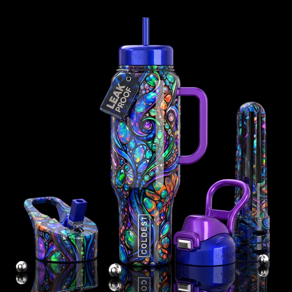 Addictive, glossy, trompe-l'œil, beautiferous, ins... water bottle design