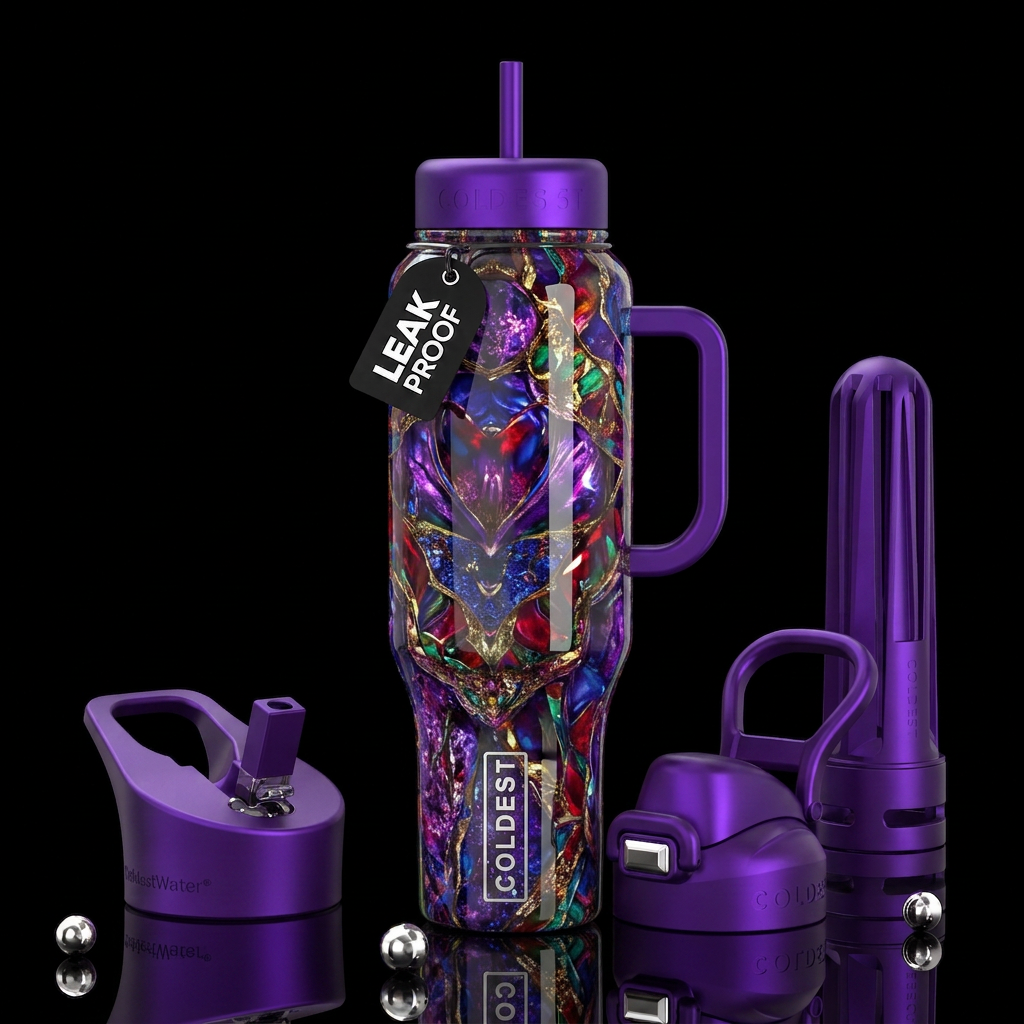 Addictive, glossy, trompe-l'œil, beautiferous, ins... water bottle design