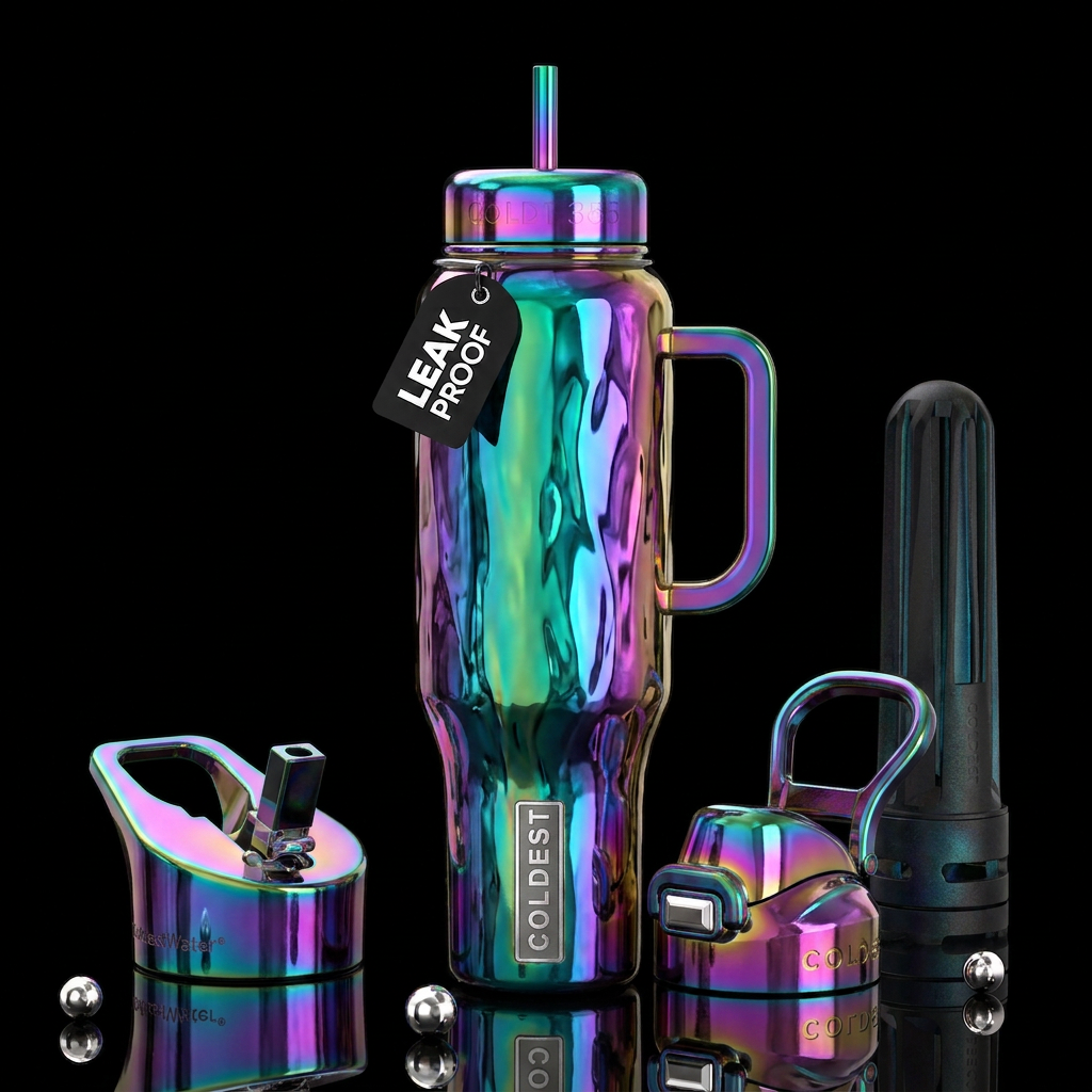 Addictive, glossy, trompe-l'œil, beautiferous, ins... water bottle design