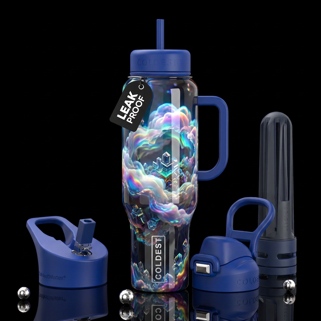 Addictive, glossy, trompe-l'œil, beautiferous, ins... water bottle design
