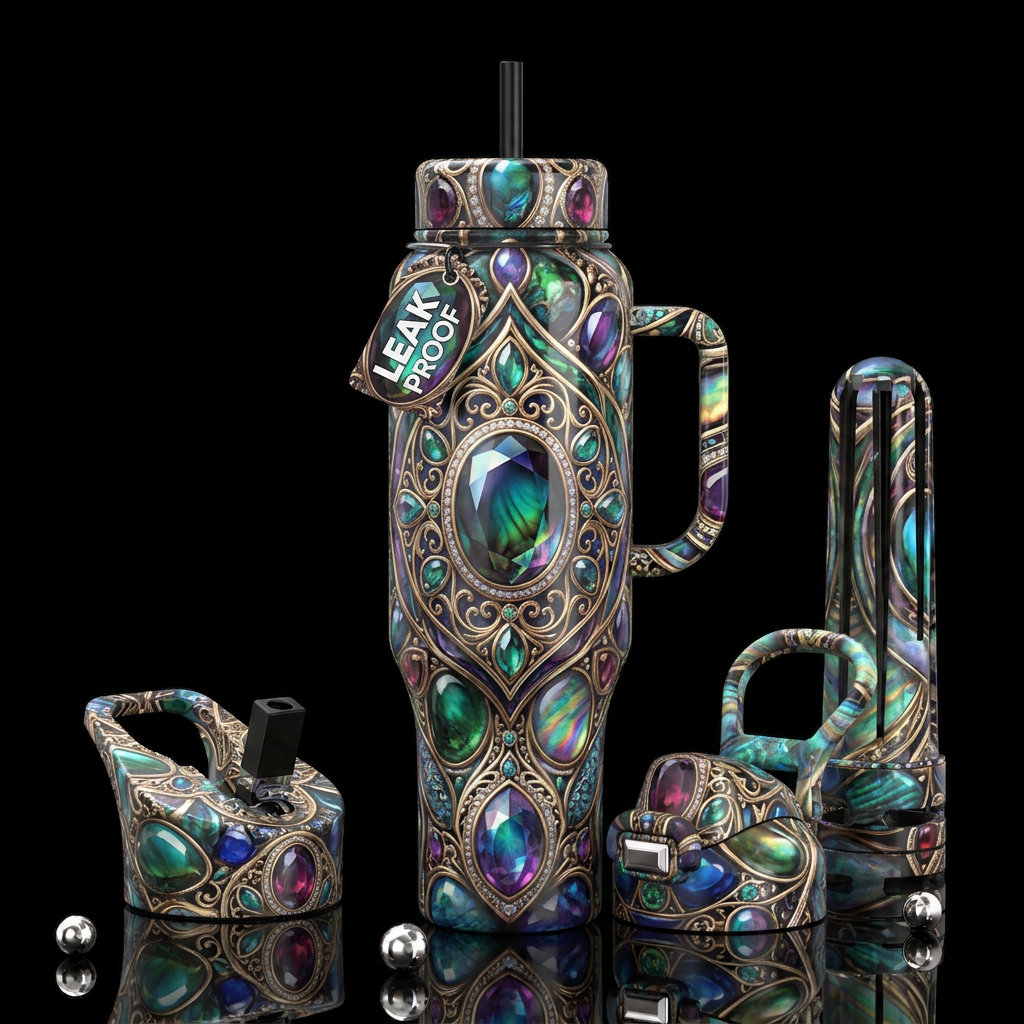 Addictive, glossy, trompe-l'œil, beautiferous, ins... water bottle design