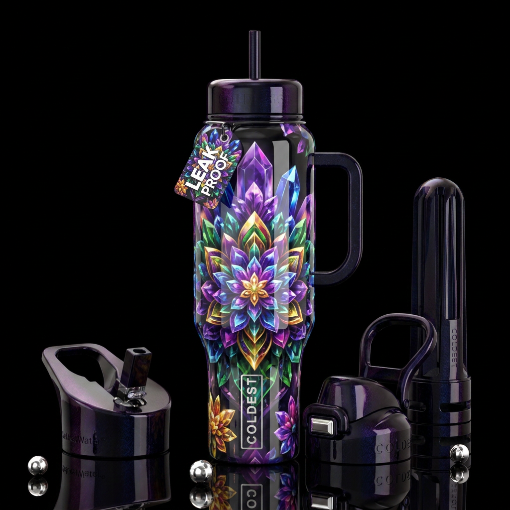 Addictive, glossy, trompe-l'œil, beautiferous, ins... water bottle design