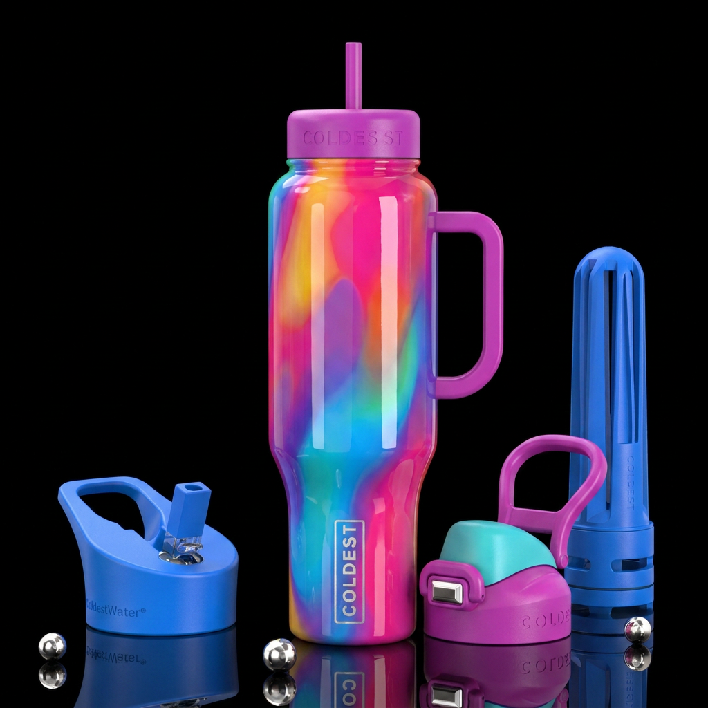 Addictive, glossy, trompe-l'œil, beautiferous, ins... water bottle design