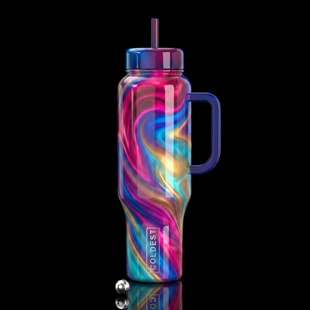 Addictive, glossy, trompe-l'œil, beautiferous, ins... water bottle design