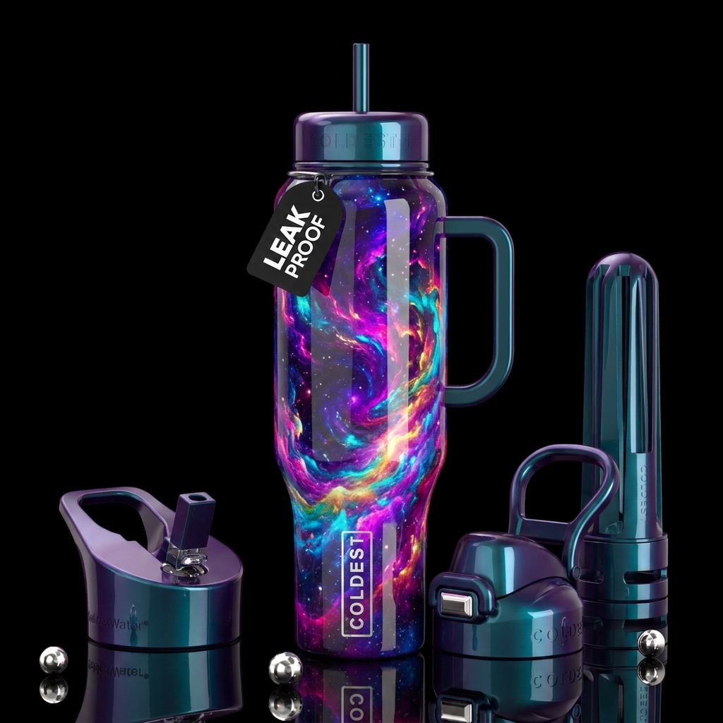 Addictive, glossy, trompe-l'œil, beautiferous, ins... water bottle design