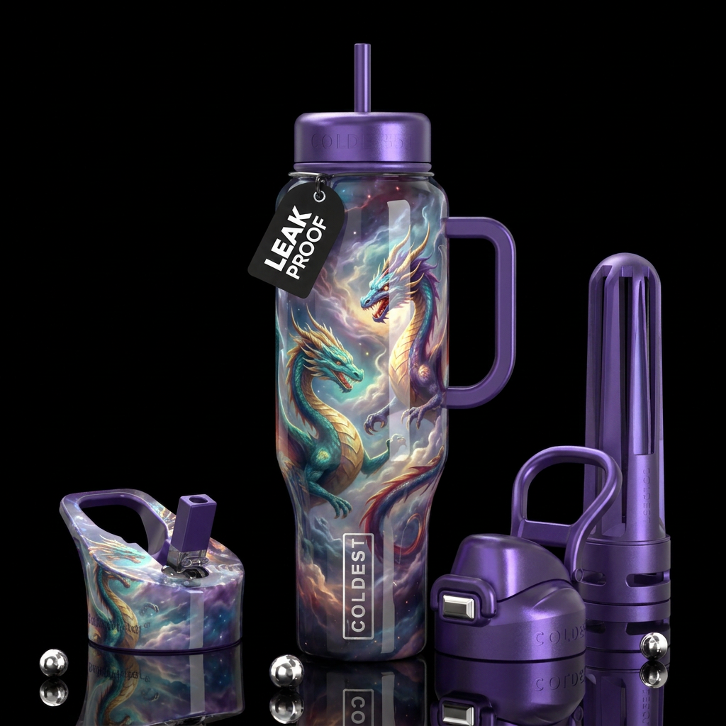 Addictive, glossy, trompe-l'œil, beautiferous, ins... water bottle design