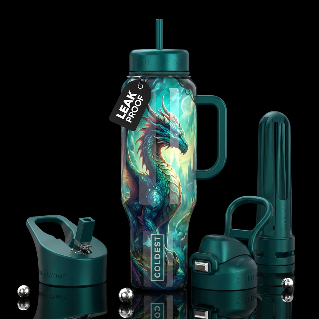 Addictive, glossy, trompe-l'œil, beautiferous, ins... water bottle design