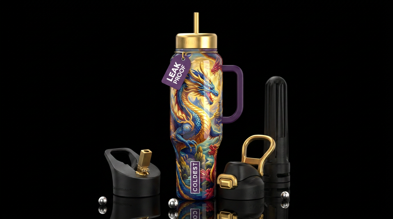 Addictive, glossy, trompe-l'œil, beautiferous, ins... water bottle design